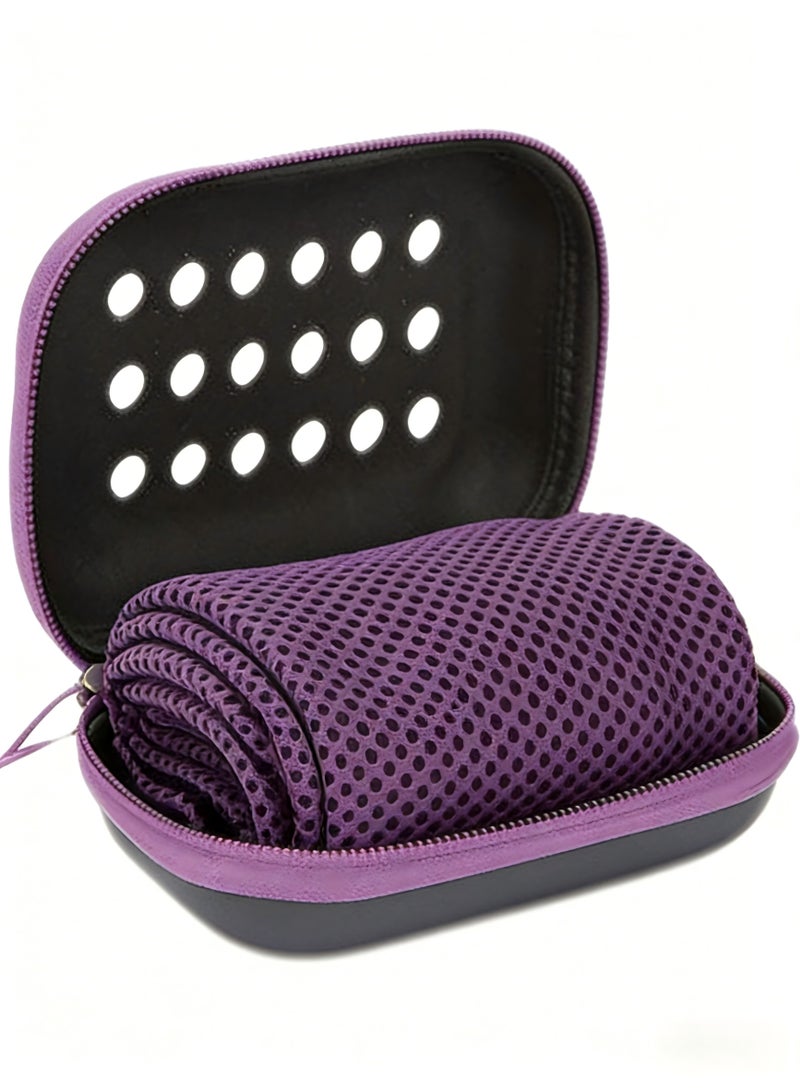 New EVA Boxed Cooling Sports Towel, Quick-Dry Sweat-Absorbing Ice Towel for Outdoor Fitness & Running (Purple/Bright Orange/Bright Green Options)